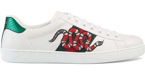 gucci snake white shoe|Gucci ace embroidered snake.